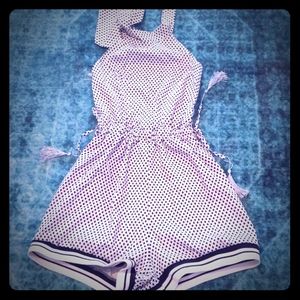 Cute backless romper